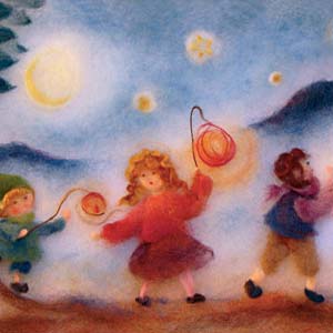 76. Children with lanterns