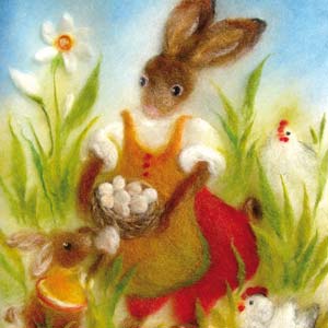152. Easter bunnies and hens